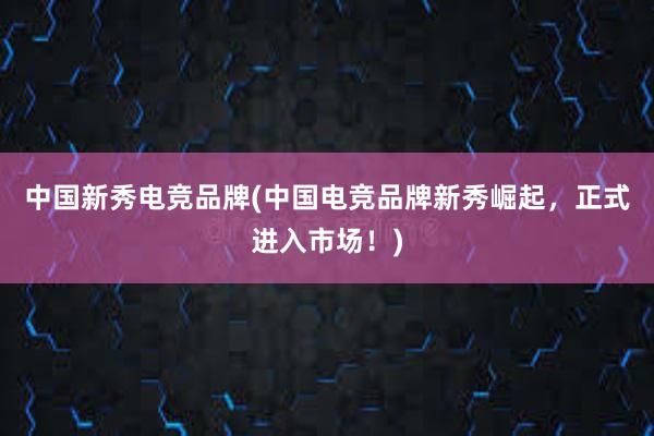 中国新秀电竞品牌(中国电竞品牌新秀崛起，正式进入市场！)