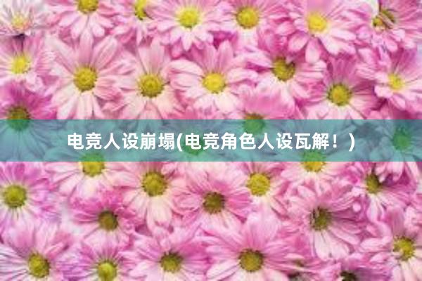 电竞人设崩塌(电竞角色人设瓦解！)