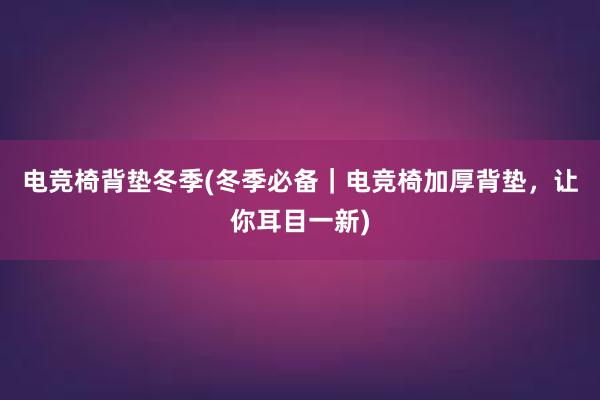 电竞椅背垫冬季(冬季必备｜电竞椅加厚背垫，让你耳目一新)