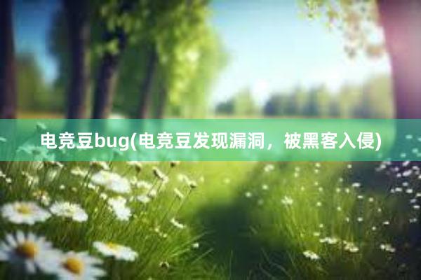 电竞豆bug(电竞豆发现漏洞，被黑客入侵)