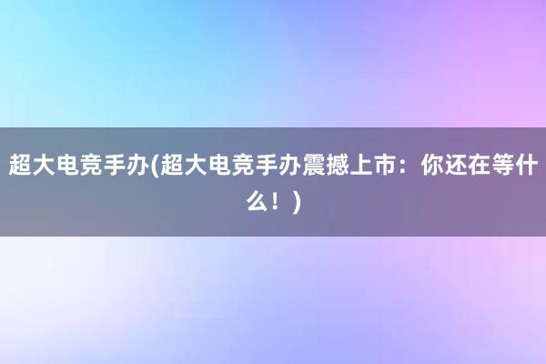 超大电竞手办(超大电竞手办震撼上市：你还在等什么！)