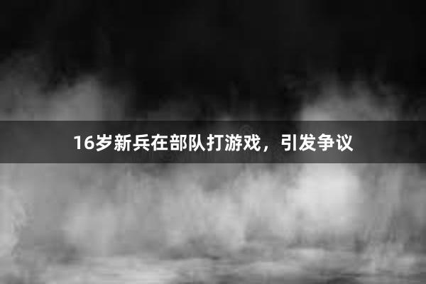 16岁新兵在部队打游戏，引发争议