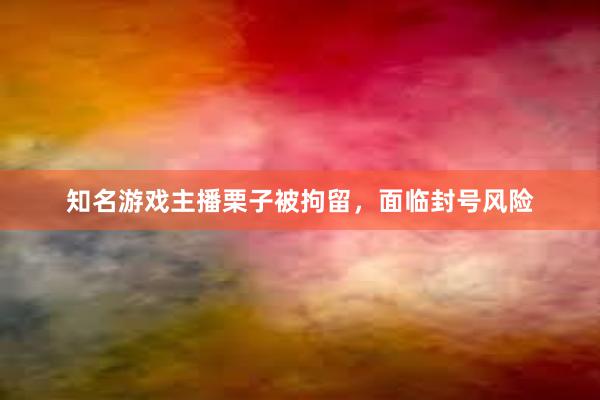 知名游戏主播栗子被拘留，面临封号风险