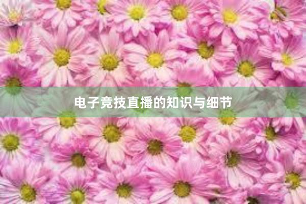 电子竞技直播的知识与细节