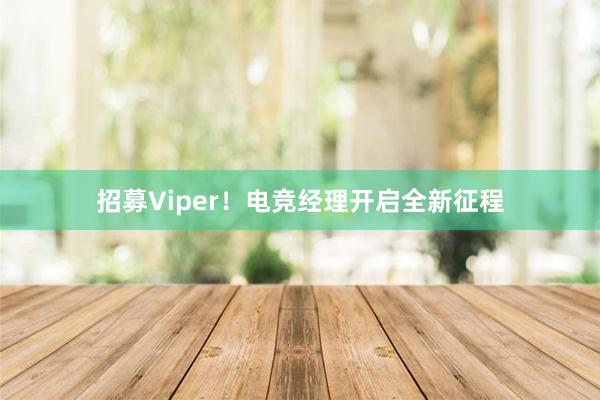 招募Viper！电竞经理开启全新征程