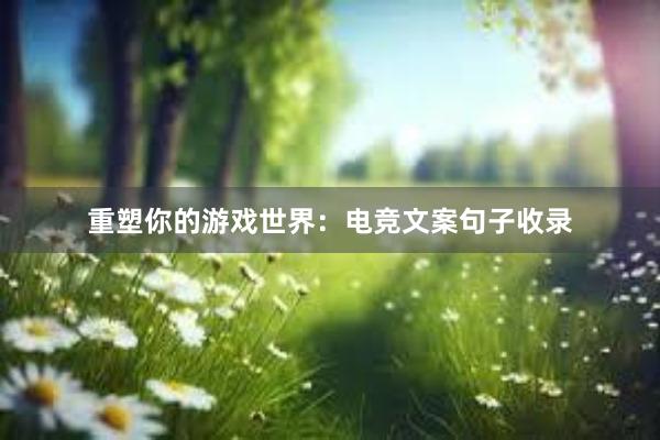 重塑你的游戏世界：电竞文案句子收录