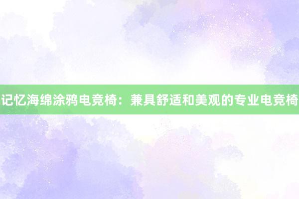 记忆海绵涂鸦电竞椅：兼具舒适和美观的专业电竞椅